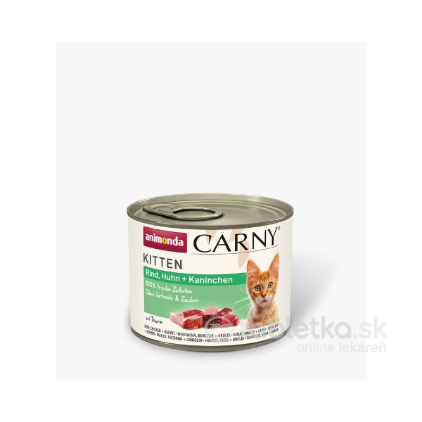 Animonda Carny Cat Kitten Beef Chicken+Rabbit 12x200g