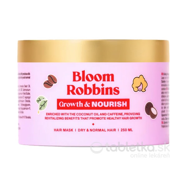 E-shop Bloom Robbins Growth & NOURISH maska na rast vlasov s kofeínom 250ml
