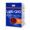 Balenie GS Koenzým Lipo Q10 60 mg, 60 kapsúl, na prednej strane sú uvedené antioxidačné a energetické účinky po slovensky.
