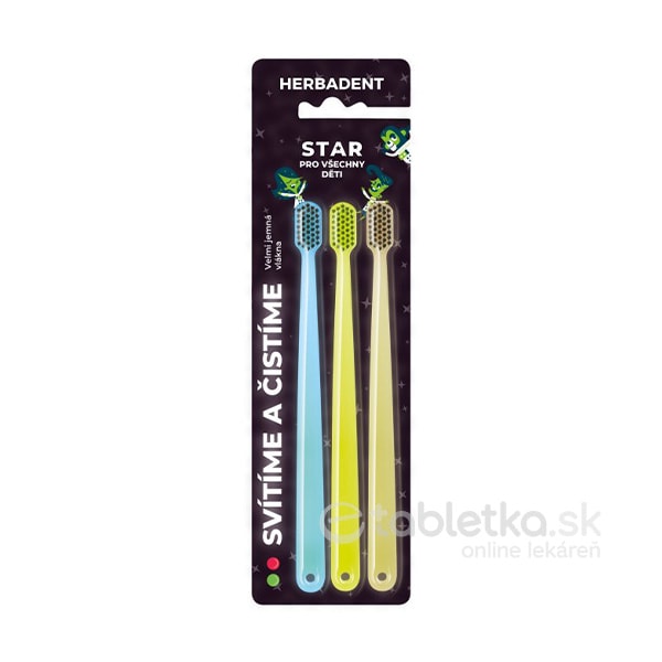 E-shop HERBADENT STAR svietiace zubné kefky pre deti 3ks