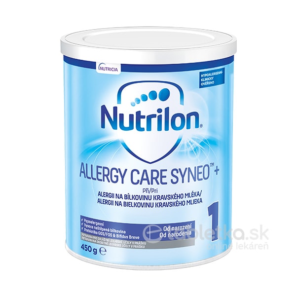 E-shop Nutrilon 1 ALLERGY CARE SYNEO+, mliečna výživa v prášku od narodenia 450g