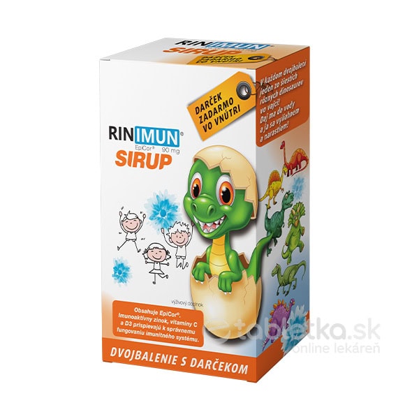 E-shop RINIMUN sirup dvojbalenie + darček(vo vode rastúci dinosaurus) 2x120ml