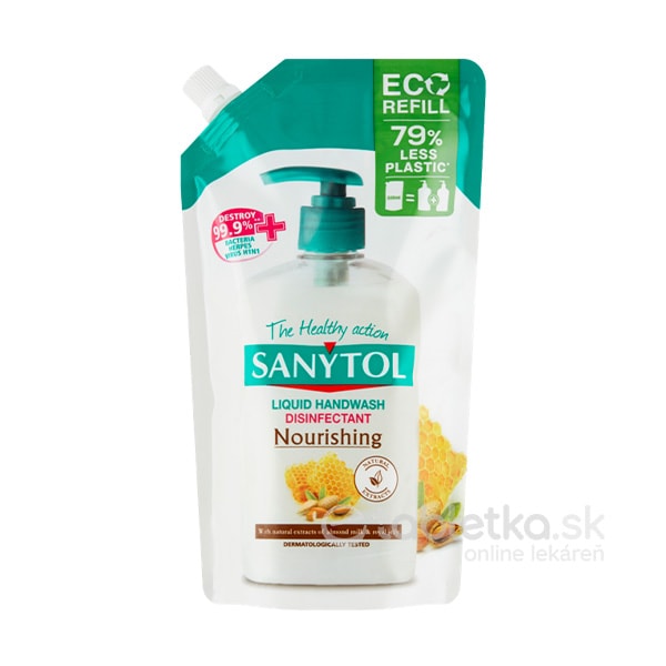 E-shop Sanytol vyživujúce mydlo mandľové mlieko a materská kašička 500ml