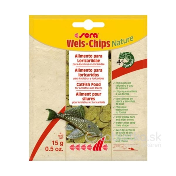 E-shop Sera Catfish/Wels Chips Nature krmivo pre sumčeky 15g