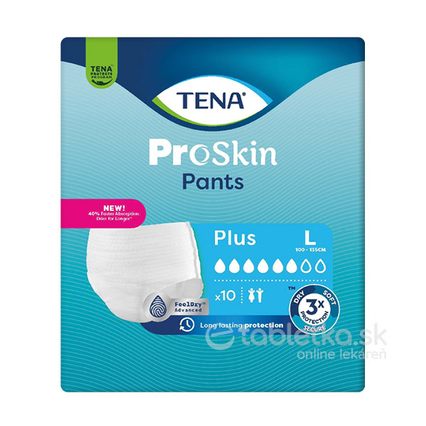 TENA Pants PLUS LARGE naťahovacie absorpčné nohavičky - 10 ks