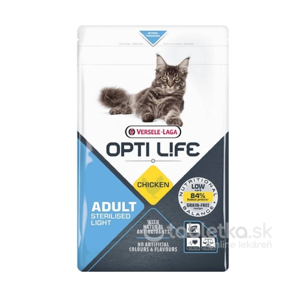 E-shop Versele Laga Opti Life Cat Adult Sterilised Light 2,5kg
