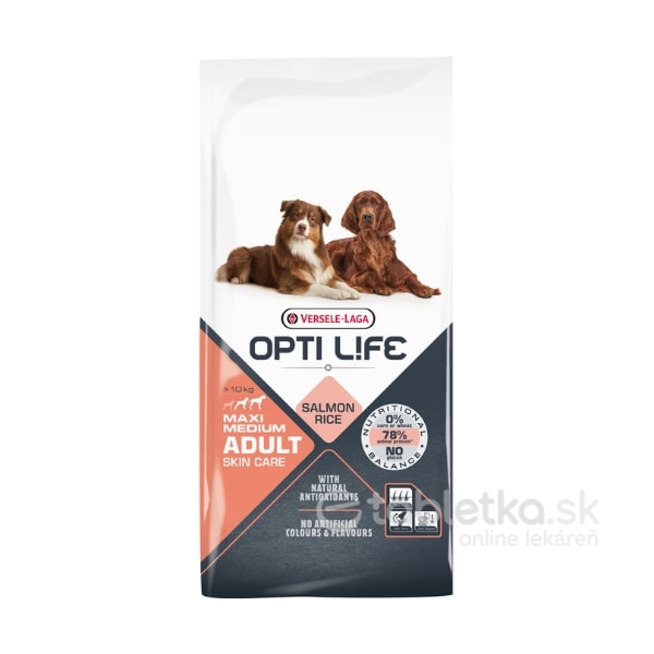 Versele Laga Opti Life Dog Adult Skin Care Medium and Maxi 12,5kg