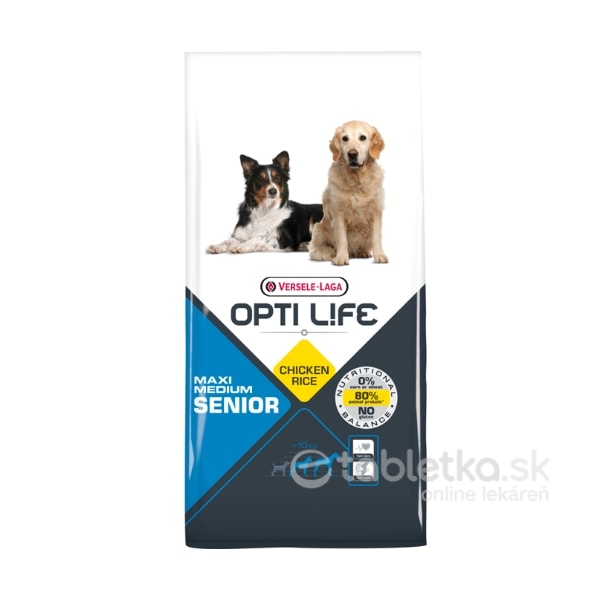 Versele Laga Opti Life Dog Senior Medium and Maxi 12,5kg
