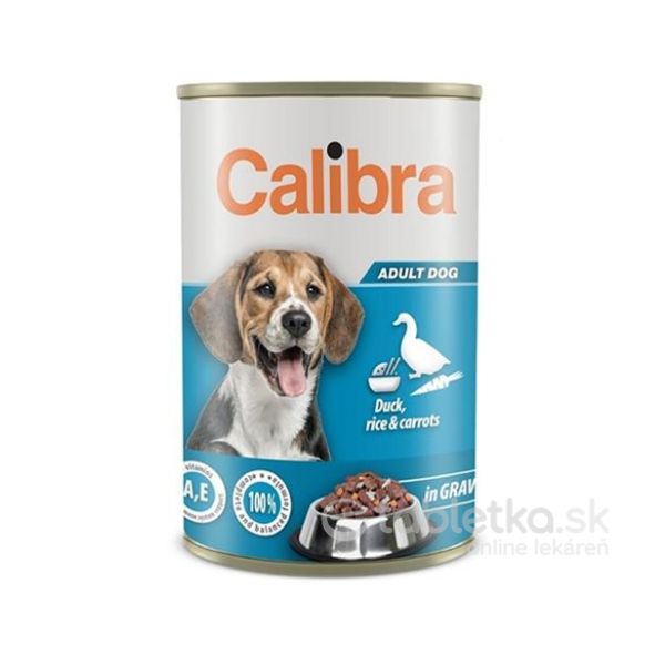 Calibra Dog Adult Duck&Rice&Carrots in gravy konzerva 1240g