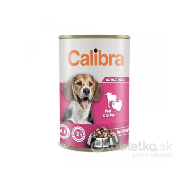 E-shop Calibra Dog Adult Veal&Turkey in gravy konzerva 1240g