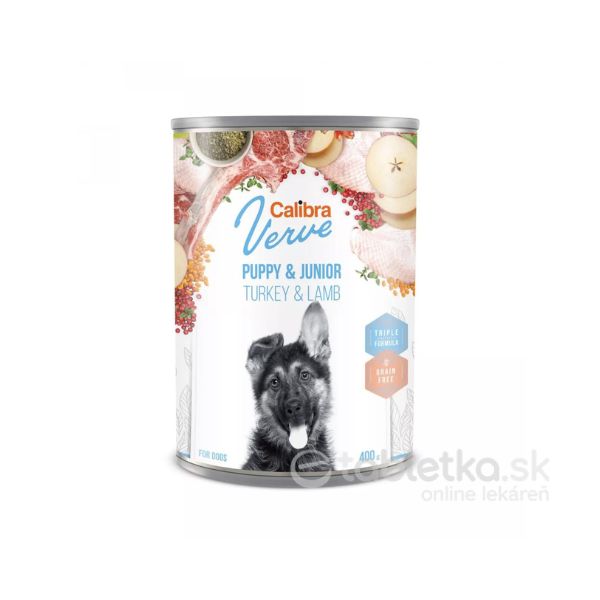 E-shop Calibra Dog Verve Puppy&Junior Turkey&Lamb konzerva 6x400g