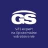 Biele logo GS nad textom "Váš expert na lipozomálne vstrebávanie" na tmavomodrom pozadí, produkt GS Koenzým Lipo Q10 60 mg.