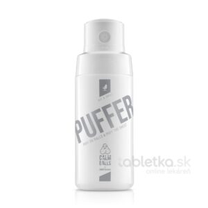 Biela fľaša ANGRY BEARDS púder na gule SIT & CHILL 57g s logom nad názvom a návodom na použitie na intímne partie a hruď.