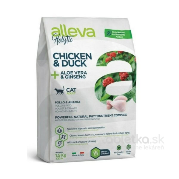 ALLEVA Holistic Adult Chicken&Duck granule pre mačky 1,5 kg