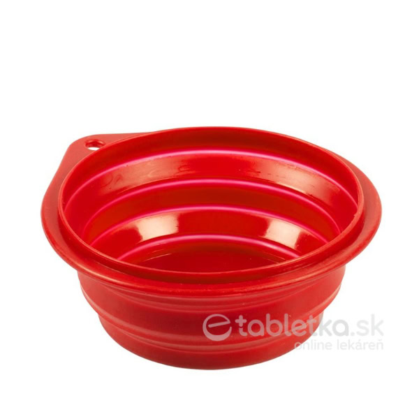 Cestovná miska DUVO+, silikónová červená 1000ml 18cm