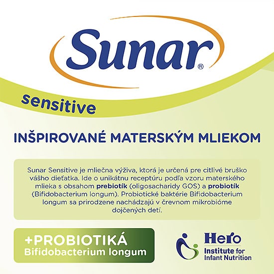 Dojčenské mlieko Sunar Sensitive je inšpirované materským mliekom - bez palmového oleja