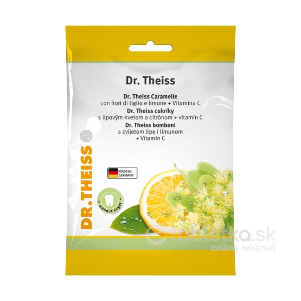 Dr.Theiss cukríky s lipovým kvetom, citrónom a vitamínom C 75g