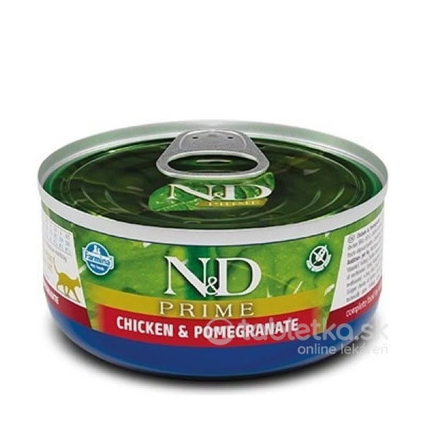 Farmina N&D Cat Prime Adult, Chicken & Pomegranate konzerva pre mačky 70g