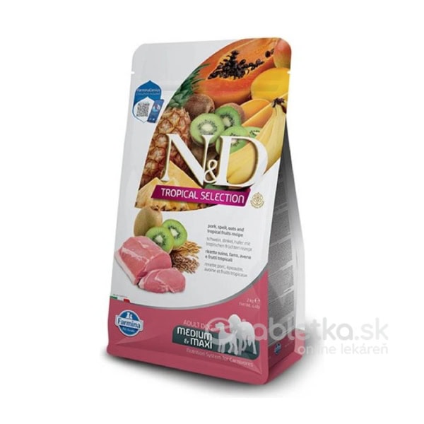 Farmina N&D Dog AG Tropical Selection Adult Medium & Maxi, Pork 2kg