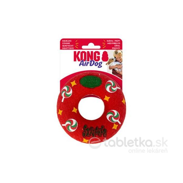 Hračka Kong Dog Holiday AirDog Squeaker Donut s pískatkom M