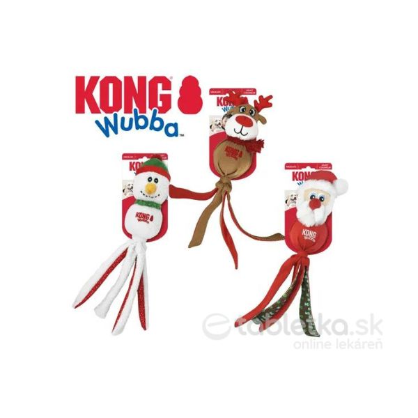 Hračka Kong Dog Holiday Wubba santa-sob-snehuliak L