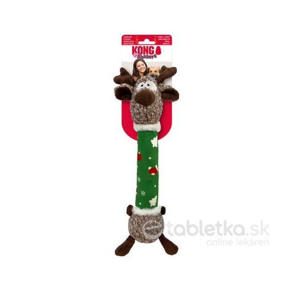 Hračka Kong Dog Holiday Shaker Luvs Reindeer s pískatkom M