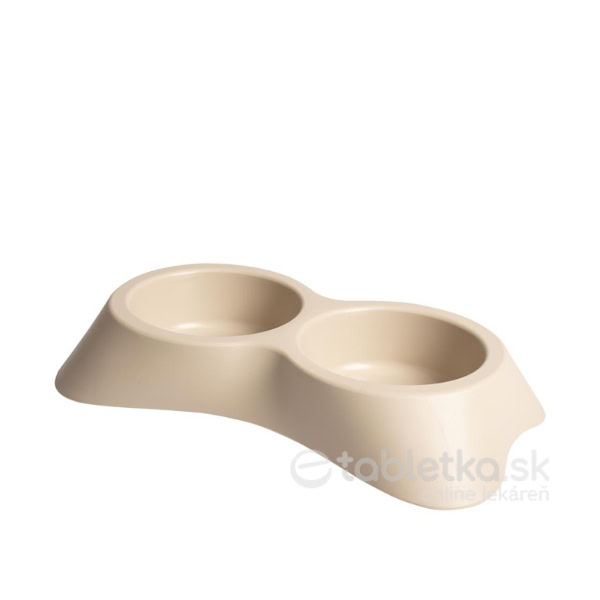 Miska DUVO+, pre psov Nuvola dvojitá plastová béžová 2x500ml