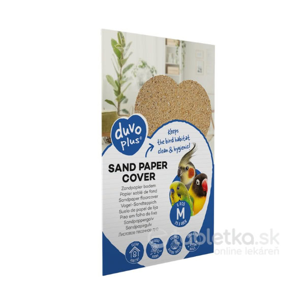 Podložka DUVO+, z brúsneho papiera do vtáčej klietky, veľkosť M 6ks