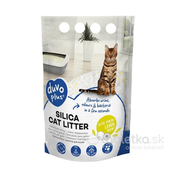 Podstielka DUVO+, pre mačky Premium silikátová citrón 5L