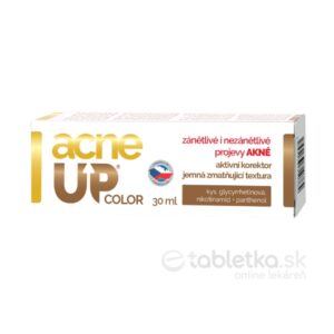 AcneUP COLOR aktívny korektor na akné 30 ml s matujúcou tónovanou textúrou vhodný na zápalové aj nezápalové akné.