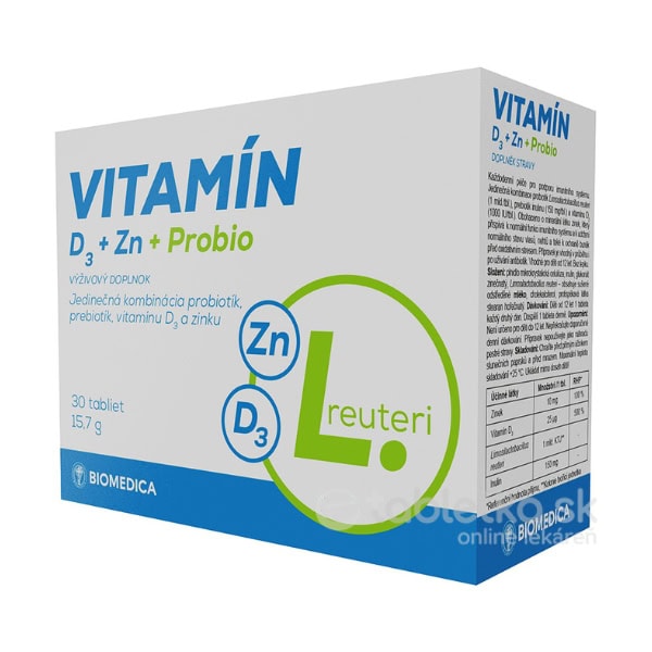 BIOMEDICA Vitamín D3 + Zn + Probio 30 tabliet