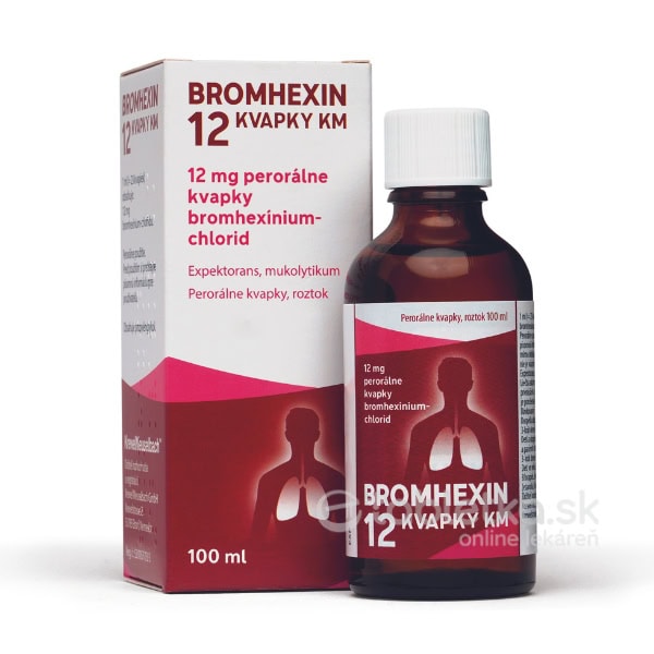BROMHEXIN 12 kvapky KM 100ml