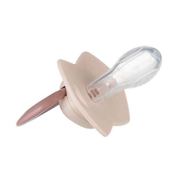 Canpol Babies silikónový symetrický cumlík Light touch Gold 0-6m, dve ružové silikónové cumlíky s plochým štítom.