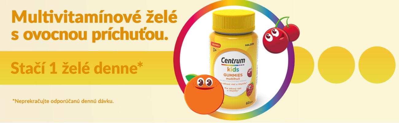 Centrum Kids Gummies Multifruit- užíva sa iba 1 želé denne