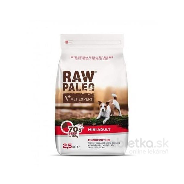 VetExpert Raw Paleo adult mini beef 2,5kg