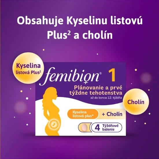 Femibion obsahuje kyselinu listovú Plus a cholín