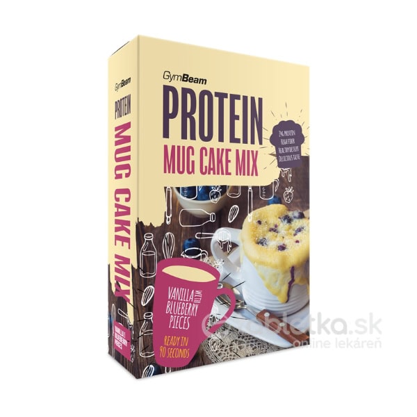 GymBeam proteínový Mug Cake Mix vanilka s kúskami čučoriedok 500g