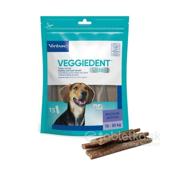 Pamlsok pre psov CET Veggiedent Fresh, veľkosť M 15ks