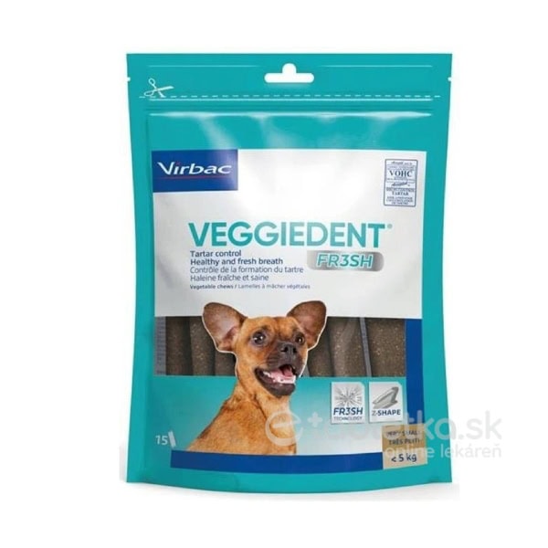Pamlsok pre psov CET Veggiedent Fresh, veľkosť XS 15ks
