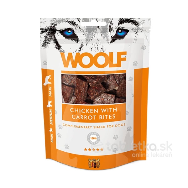 Pamlsok pre psov Woolf Chicken with Carrot Bites 100g