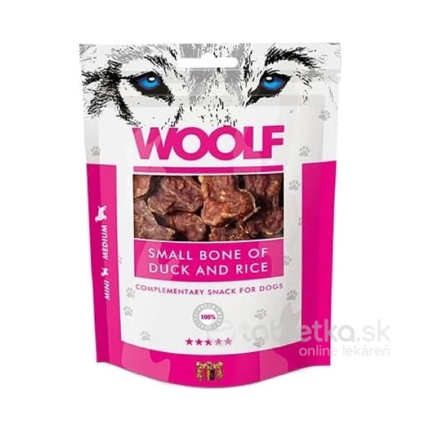 Pamlsok pre psov Woolf Small Bone of Duck and Rice 100g