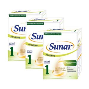 Sunar Sensitive 1 počiatočná mliečna dojčenská výživa od narodenia 3x500g