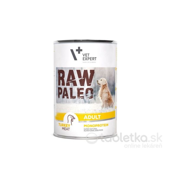 VetExpert Raw Paleo adult turkey konzerva 800g