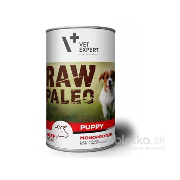 VetExpert Raw Paleo puppy beef konzerva 400g