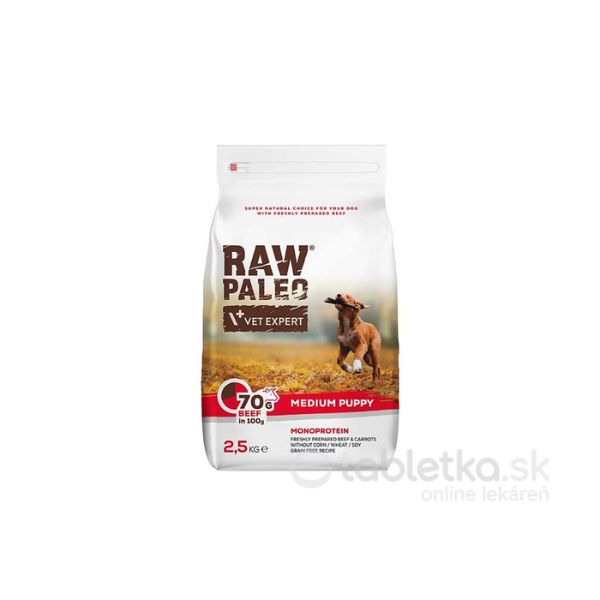 VetExpert Raw Paleo puppy medium beef 2,5kg