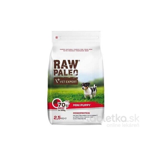VetExpert Raw Paleo puppy mini beef 2,5kg