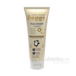 Tuba 75 ml Beggs BABY & KIDS detský hydratačný krém na pleť a telo s aloe vera, mandľovým extraktom, vhodný od narodenia.