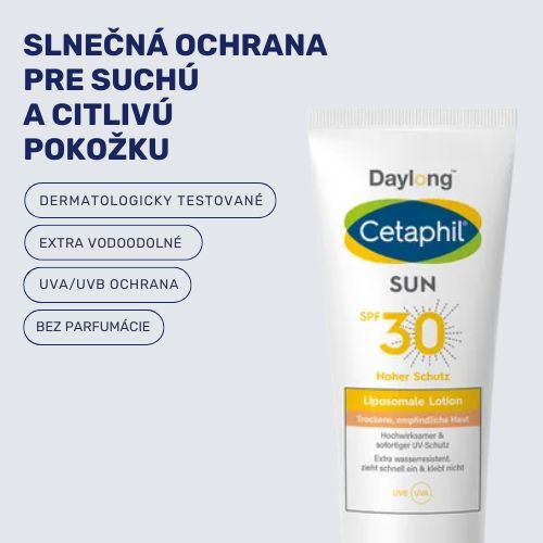 Daylong Cetaphil Sun lipozomálne mlieko SPF 30 pre citlivú pleť a jeho vlastnosti