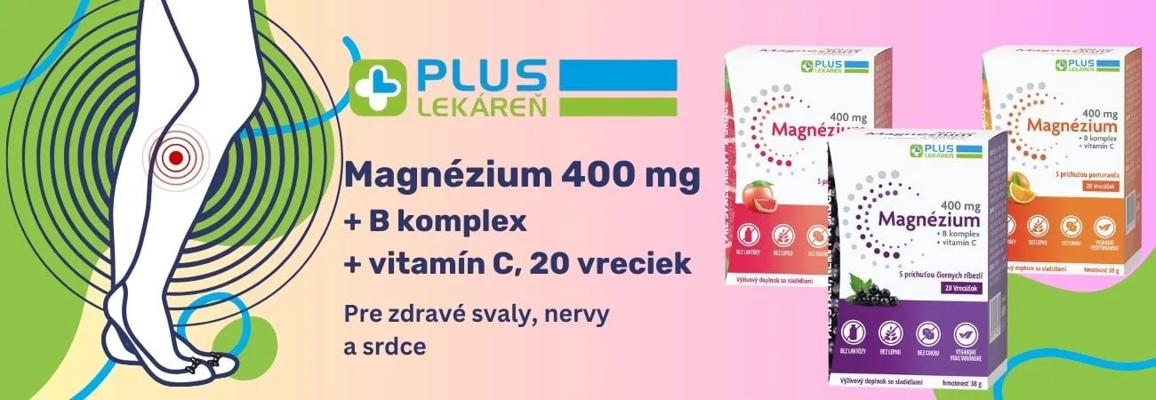 Magnézium 400mg+B komplex+vitamín C 20 vreciek