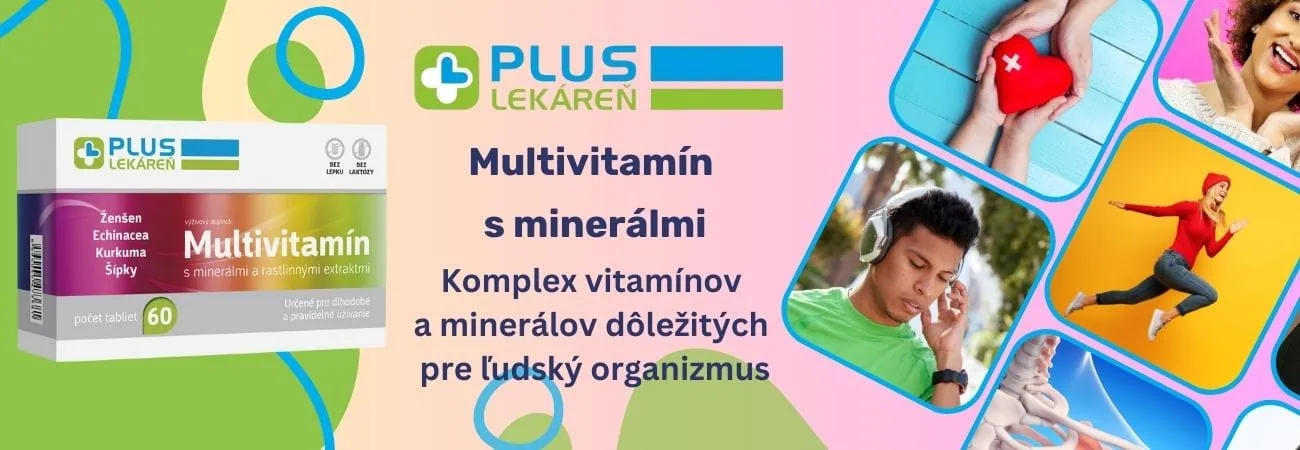 PLUS LEKÁREŇ Multivitamín s minerálmi a rastlinnými extraktmi v tabletách